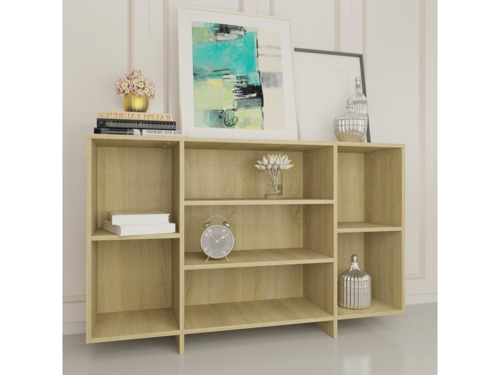 Domopure oak sideboard 120x30x75 cm engineered wood WUUM03931