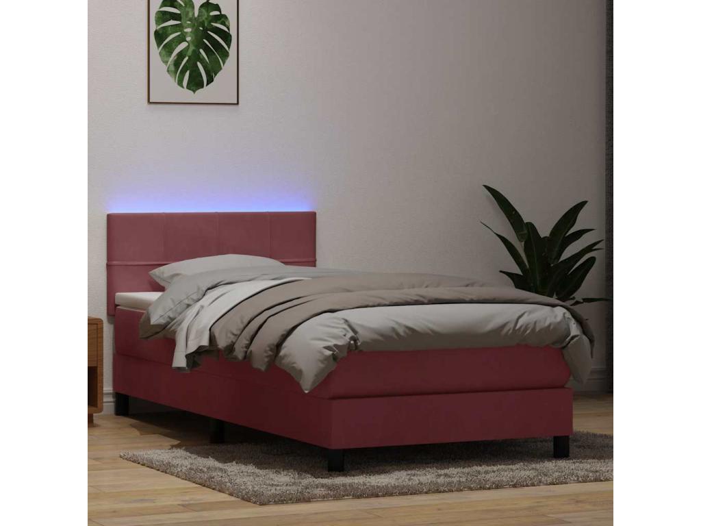 Decohaute bed base with pink velvet mattress 80x220 cm OOIN70942