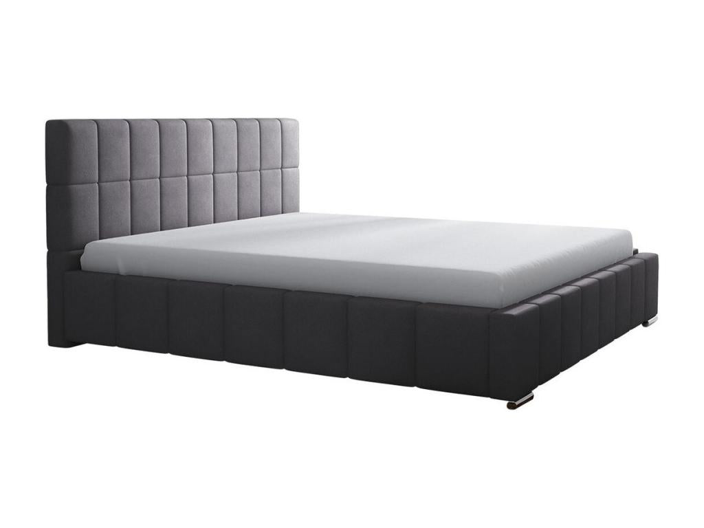 Domopure 120 Double Grey Bed 160x200 Upholstered Slatted Base 178x222x92cm GMNG66146