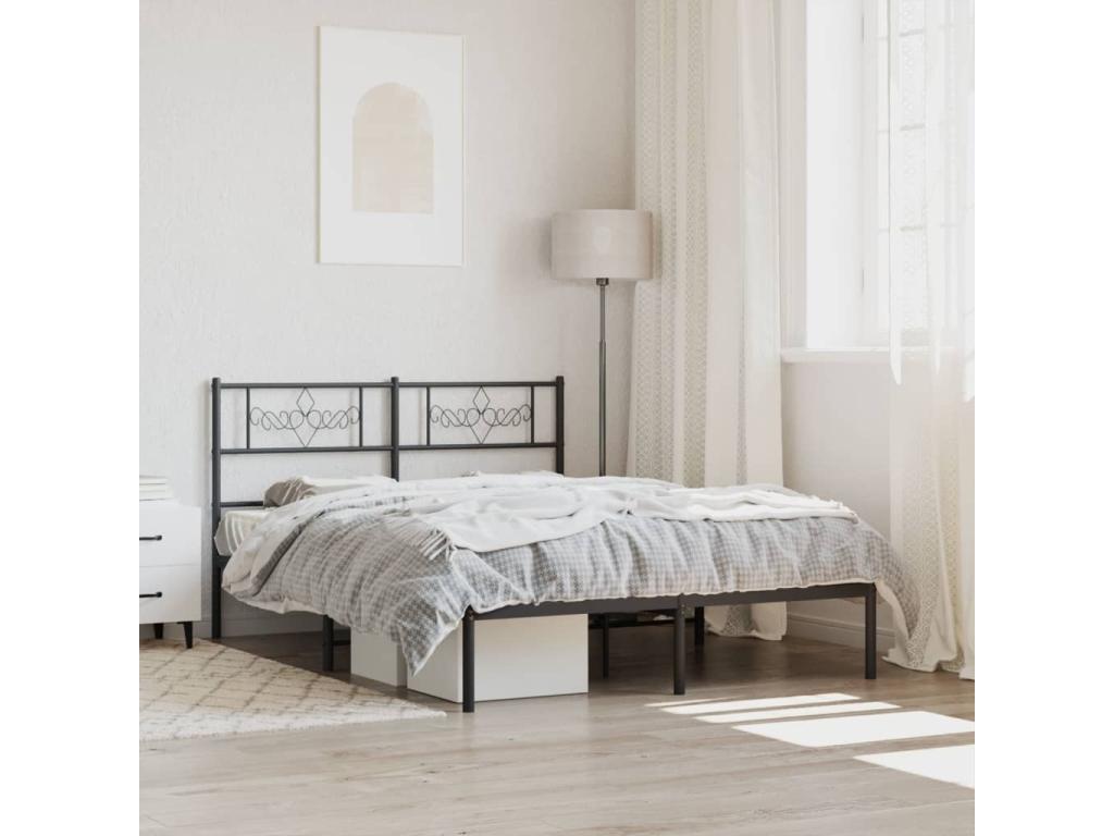Metal bed frame with black headboard 120x190 RHRN83610