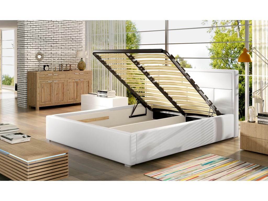 Domopure bed with storage, green velvet upholstered headboard - 4 sizes - 160x200 DJDQ82390