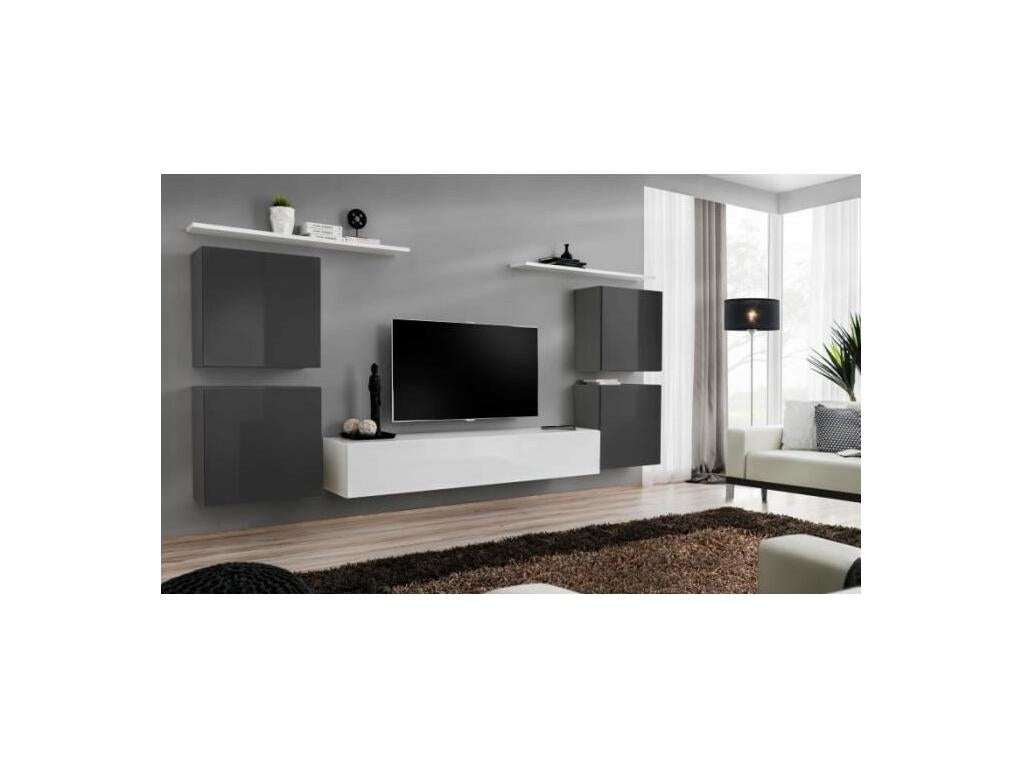 SWITCH IV living room furniture set in white and glossy grey. XGTB24941