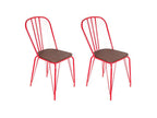 Set of 2 Industrial Style Decorative Chairs 102cm Red DWAQ74277