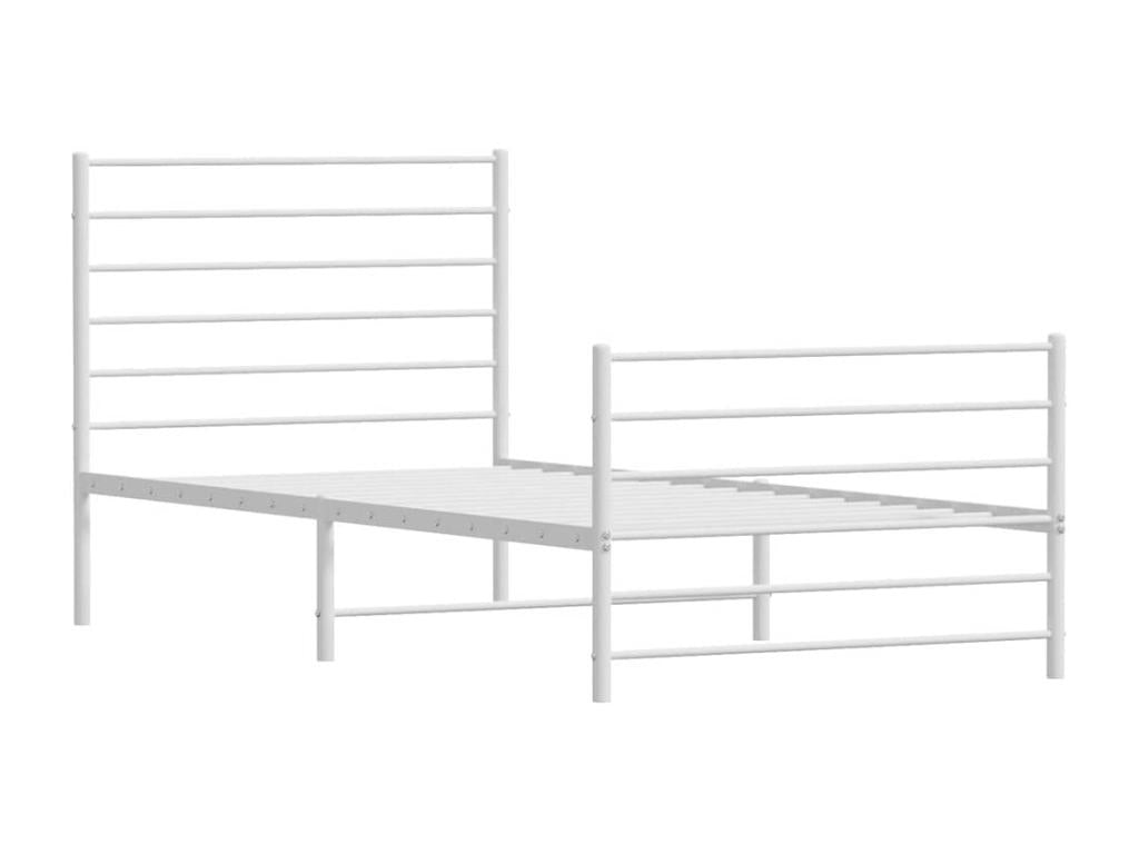 Metal bed frame without mattress and white bed legs 100x200 cm PFVZ66583