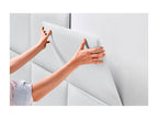 Decohaute Upholstered Headboard in High-Quality Faux Leather, Decohauteerie, Composed of Interchangeable Self-Adhesive Panels, White, 135 cm MIJJ55119