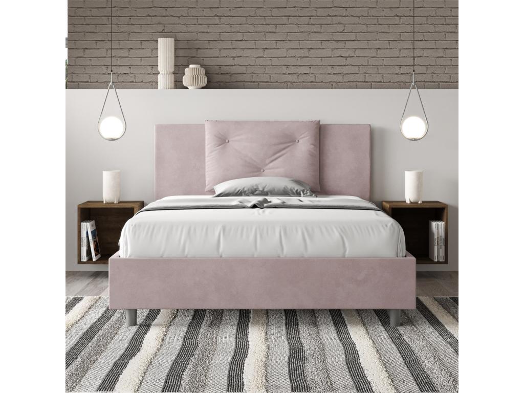 Double bed without slatted base, upholstered, 140x200 cm, microfiber, Decohaute QGDP38784