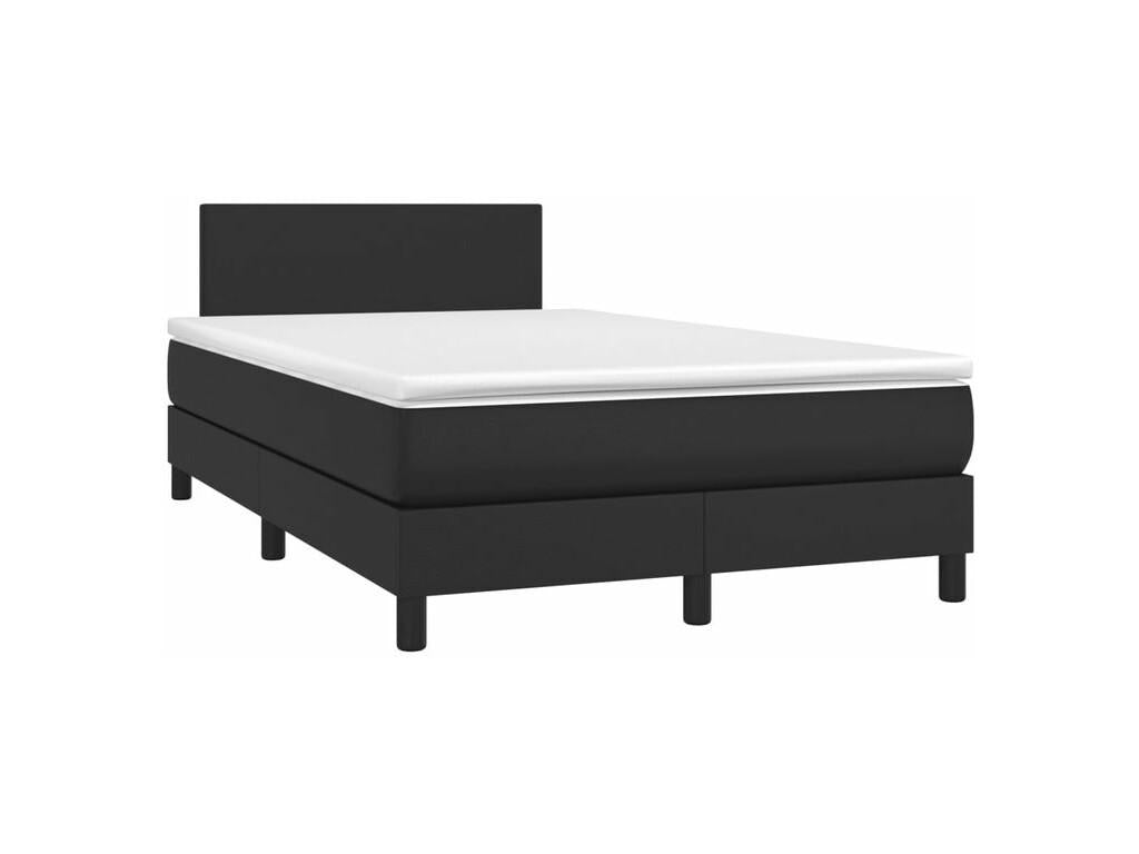 Decohaute bed base with black 120x200cm faux leather mattress WYTA07924