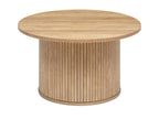 Round coffee table in natural-colored MDF wood - diameter 70 x height 40 cm AFWD45883