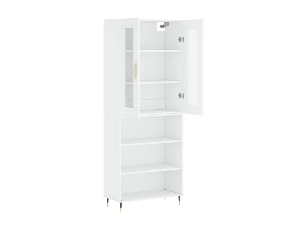 White Highboard 69.5x34x180 cm Engineered Wood ECJK68211