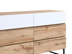 Chest of drawers with 6 drawers - Natural and white color - Decohaute DZKA57253