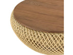 Decohaute - Round coffee table 65x65cm in beige rattan with removable top ETQH06782