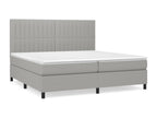 Upholstered bed base with mattress, light grey, 200x200cm, fabric FGLF04963