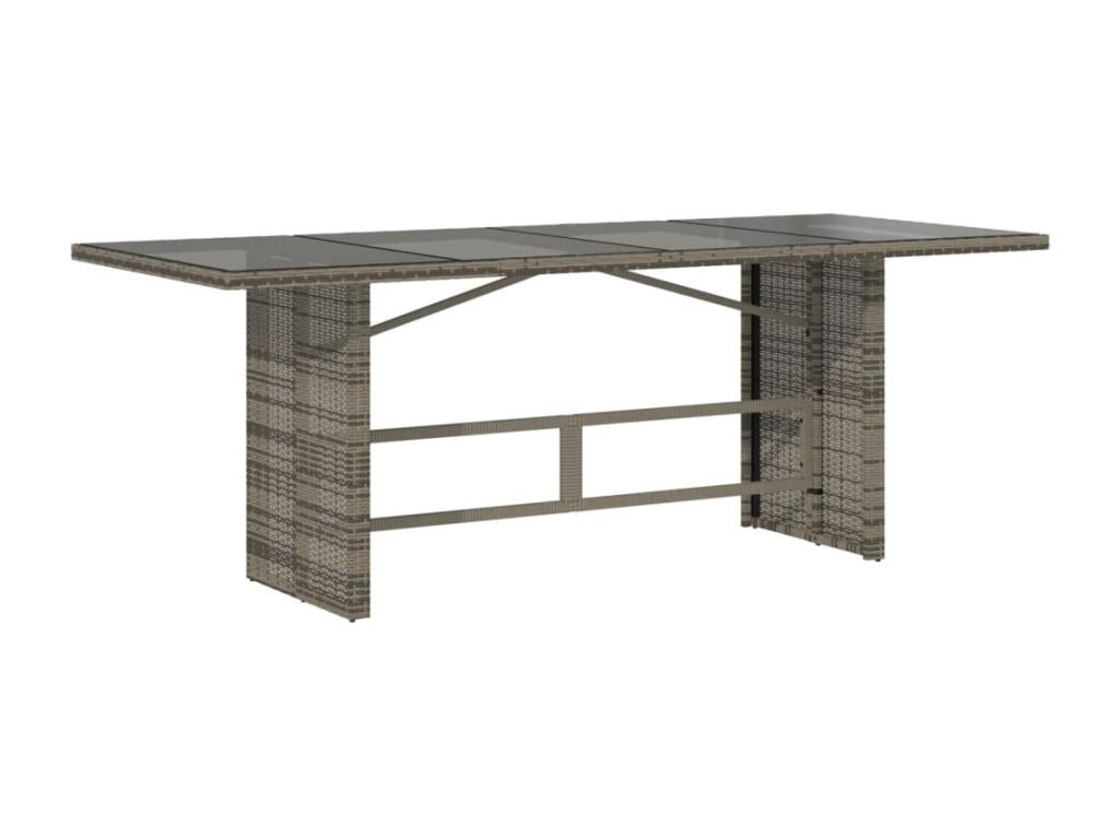 9-piece garden dining set with grey resin wicker cushions SKMH10625