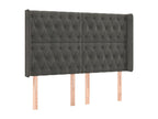 Headboard with wings, Dark Grey, 147x16x118-128 cm, Velvet MXRR74042