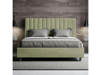 Bed with upholstered slatted base 160x200 microfiber green Decohaute DPTP40773