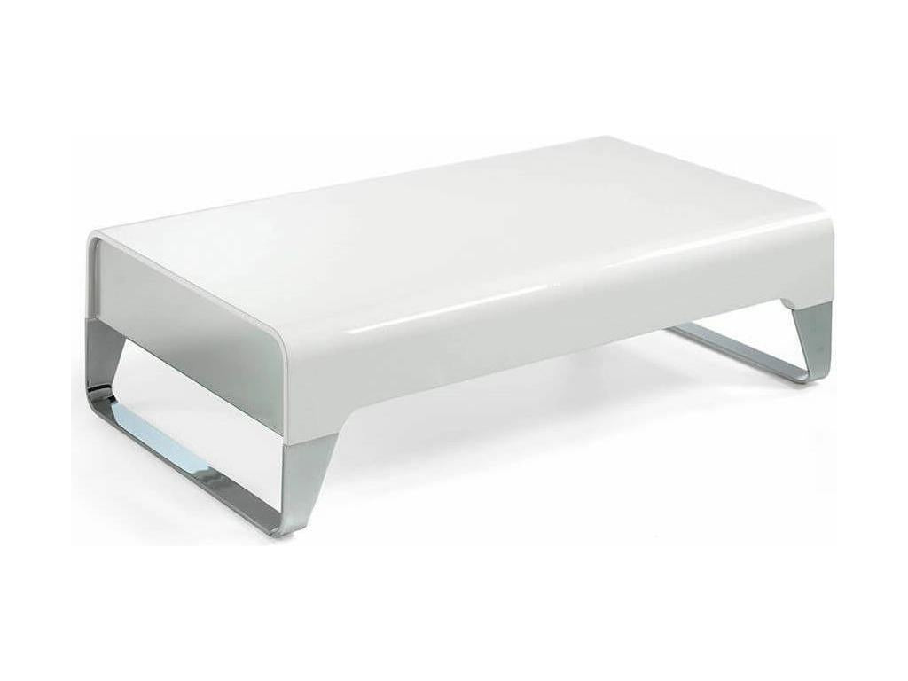 Decohaute 120cm lacquered and chromed steel designer coffee table - Sea Water color IVIV35505
