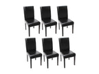 Decohaute dining chair set of 6 black leather dark legs NEKH94029