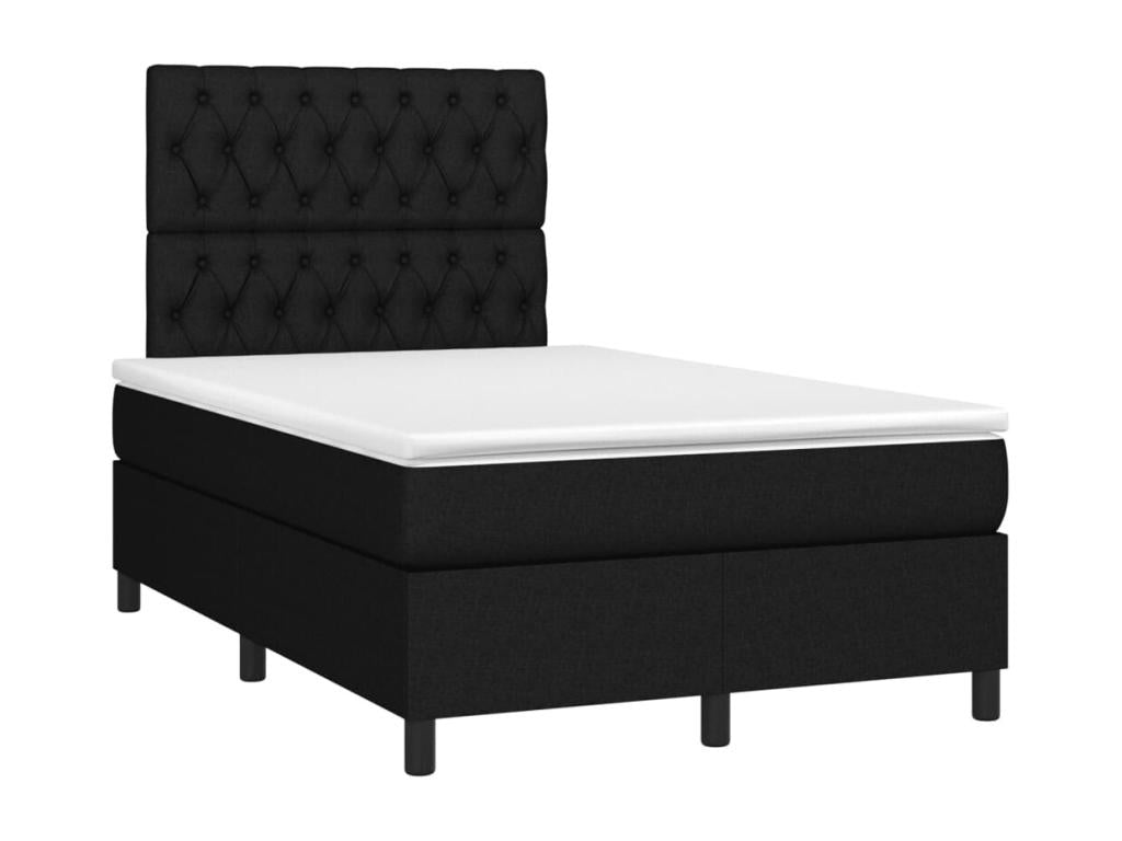 Upholstered bed base with mattress, black, 120x200 cm, fabric, 4 IMHE14375