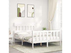Bed frame with white headboard 120x200 solid wood DEPM57053