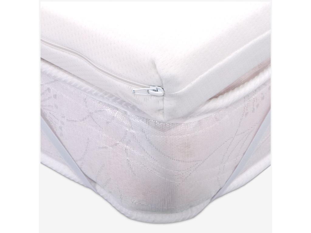 160x195 cm mattress topper, 10 cm high, in Domopure fabric with removable cover - Topper H10 FQEA83321