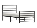 Metal bed frame with headboard/footboard, black, 80x200 cm XTDY86517