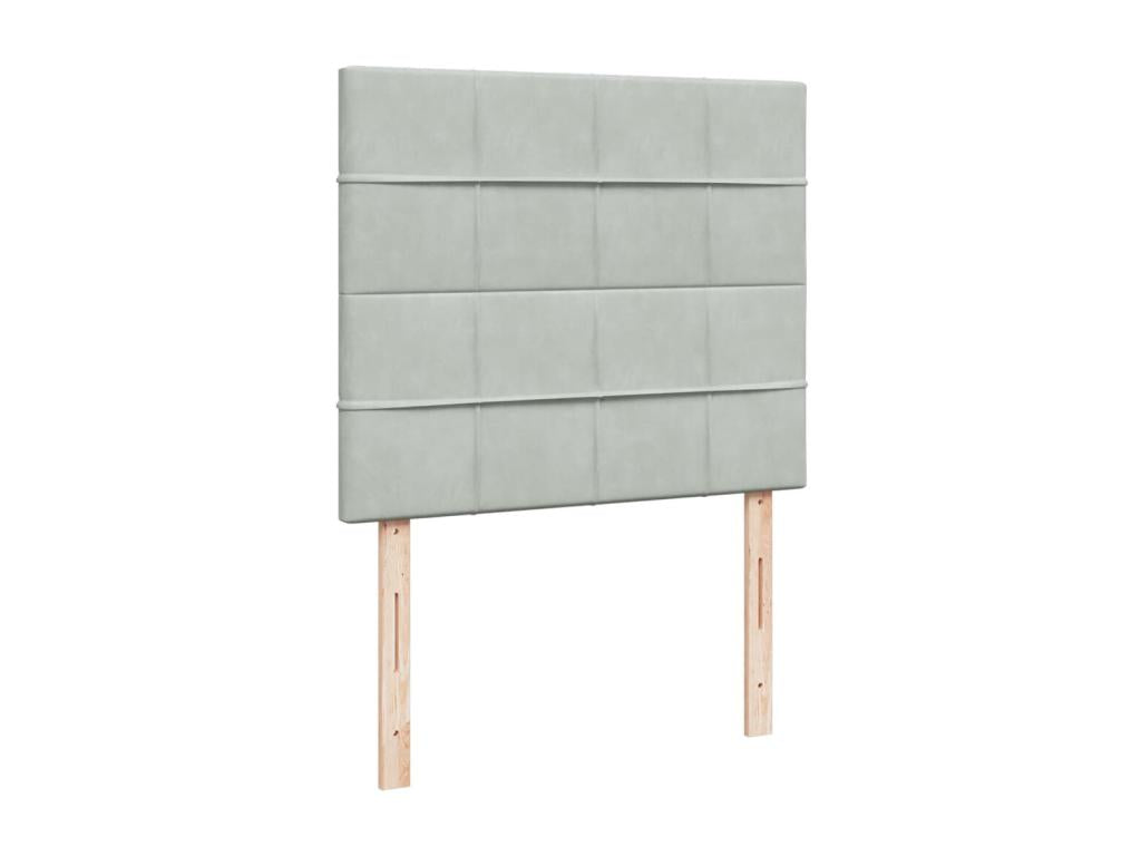 Domopure bed base and mattress, light grey, 120x200cm, velvet, TDEV78254