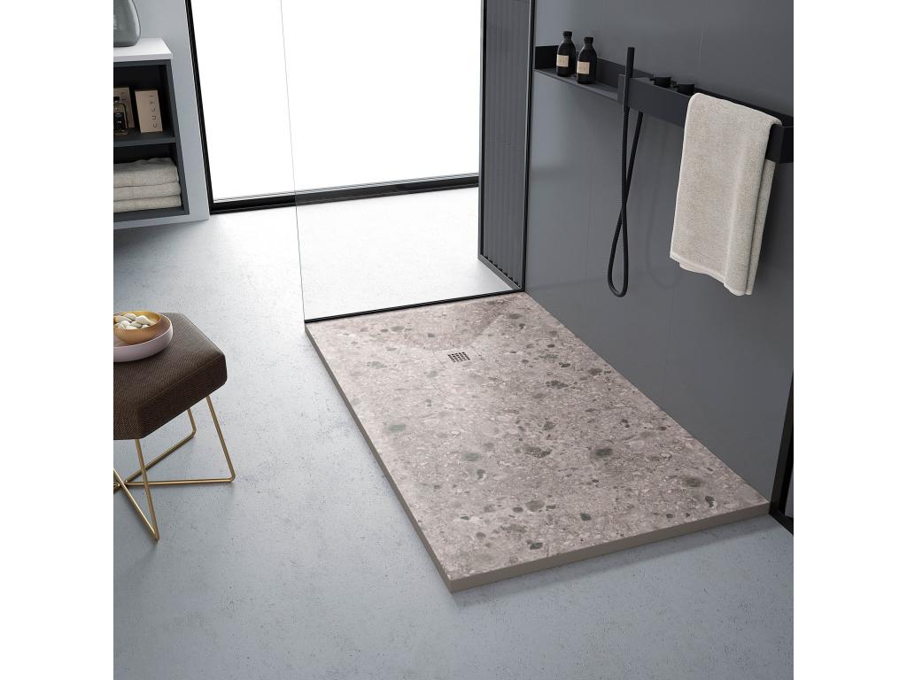 Decohaute Beige Smooth Finish Shower Tray with Decohaute 3D Color Grid - 120x80 cm NIAQ08151