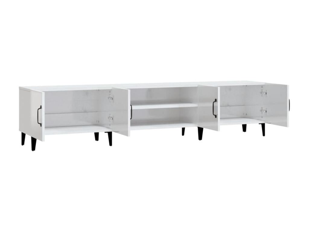 High-gloss white TV stand 180x31.5x40 cm engineered wood DPEM67030