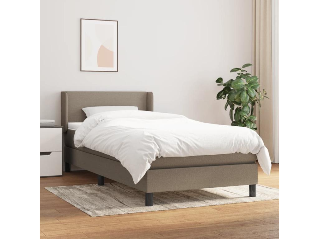 Chicyla 90x190 cm upholstered bed base with mattress, fabric FCXL83782