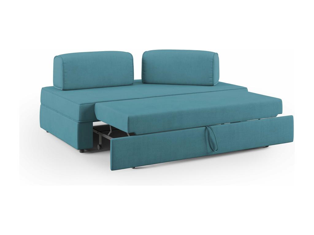 Liberty Sofa with pull-out ottoman and removable backrest in waterproof fabric T02 160 cm sky blue PHTV54785