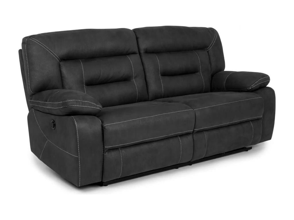 Domopure 2-seater fixed recliner sofa in dark grey nubuck ZSKL11904