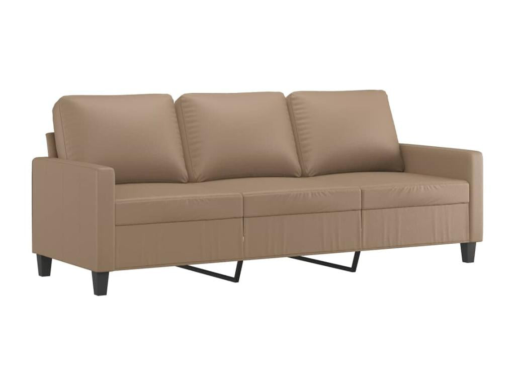3-piece sofa set with cushions, Cappuccino faux leather NFXC37384