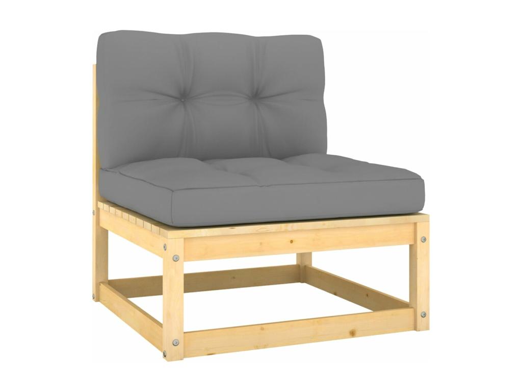 11-piece garden furniture set with cushions, solid pine wood, VUIM57631