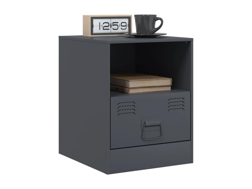 Decohaute Premium - Anthracite bedside table 34.5x39x44 cm steel VHGM96536