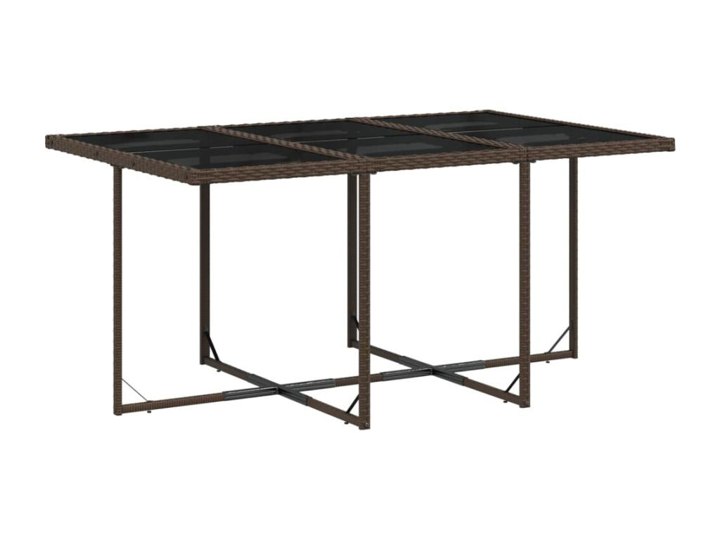11-piece brown rattan garden dining set with cushions ZFFU82312