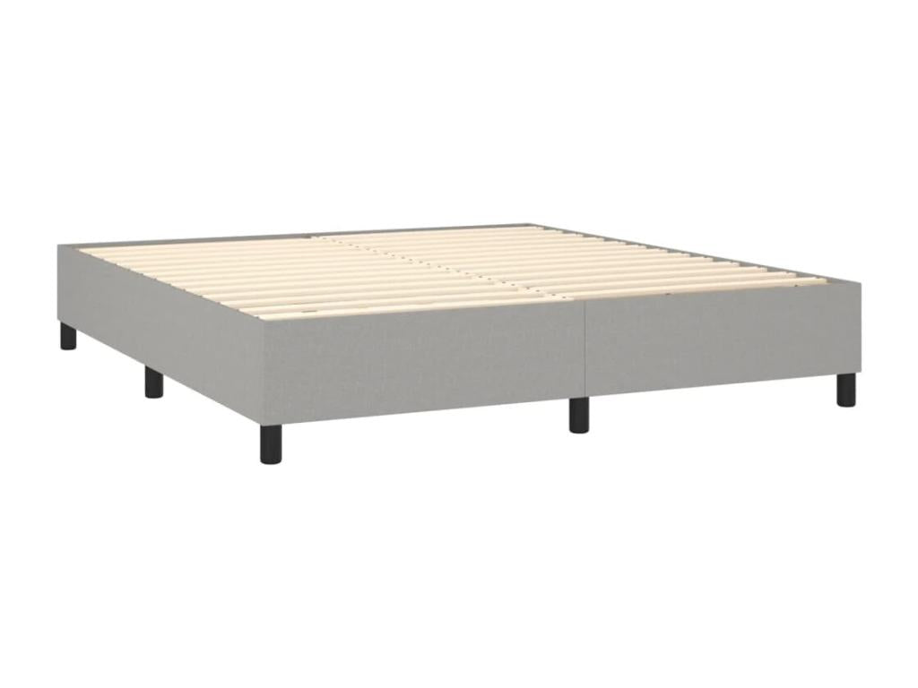 Upholstered bed base with mattress, light grey, 180x200cm, fabric, JXEQ08250