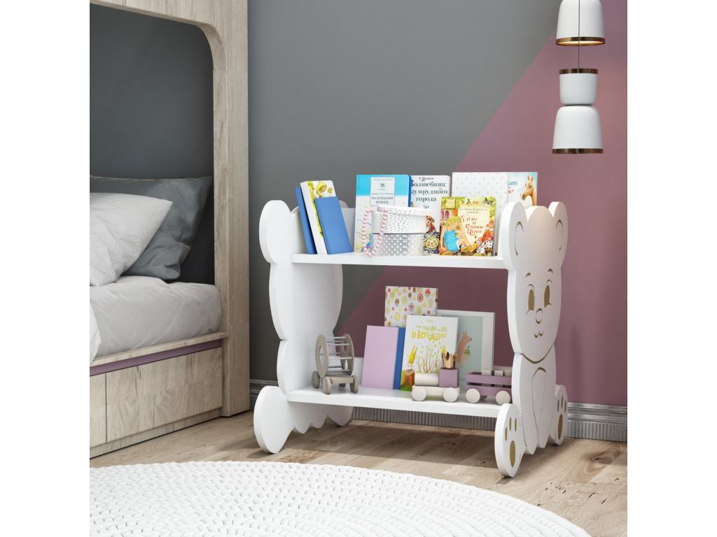 Decohaute children's bookcase in the shape of a bear, 60x56x56 cm, white, Decohaute EBPL91242