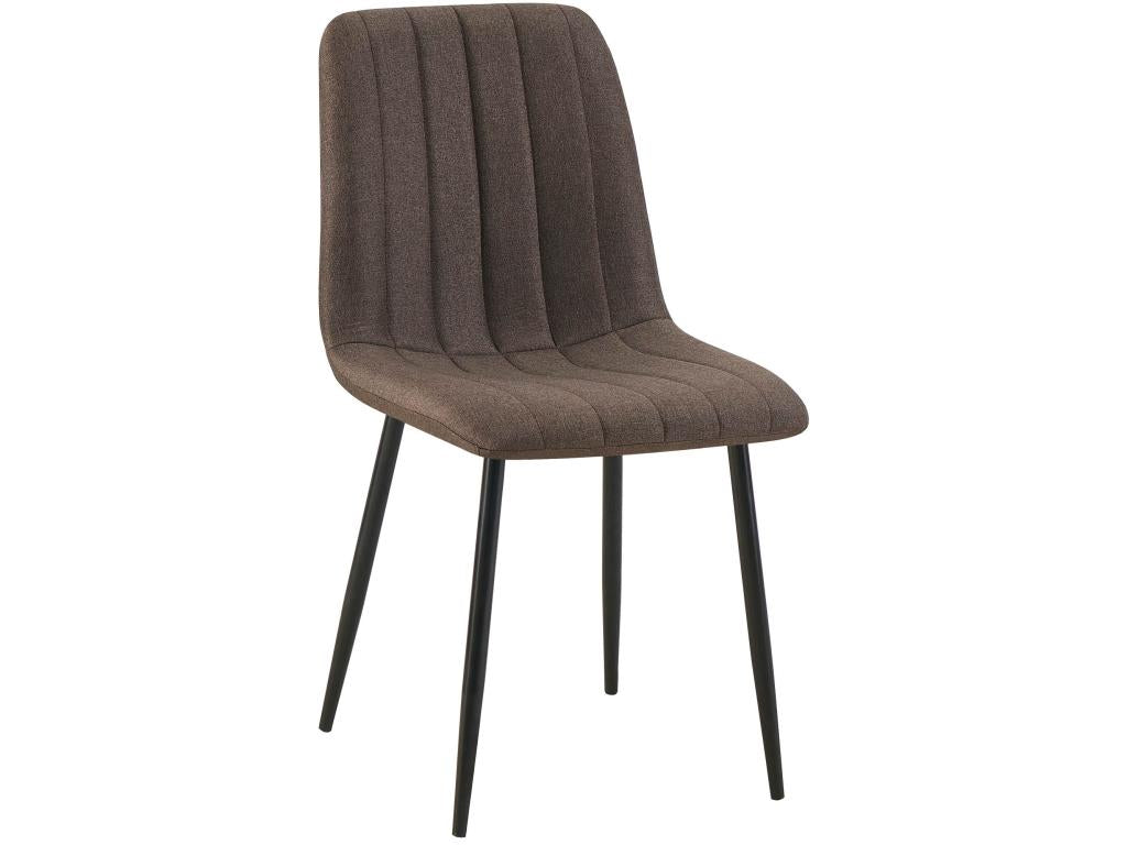 Dining chair - Fabric / Metal - Brown - Dijon KKNO28527