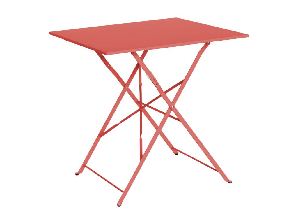 Folding square bistro garden table 70x70cm - 2 seats in powder-coated steel NGCO67151