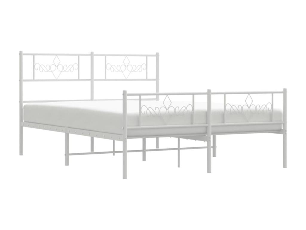 Metal bed frame without mattress and white bed legs 140x190 cm ATMZ66668
