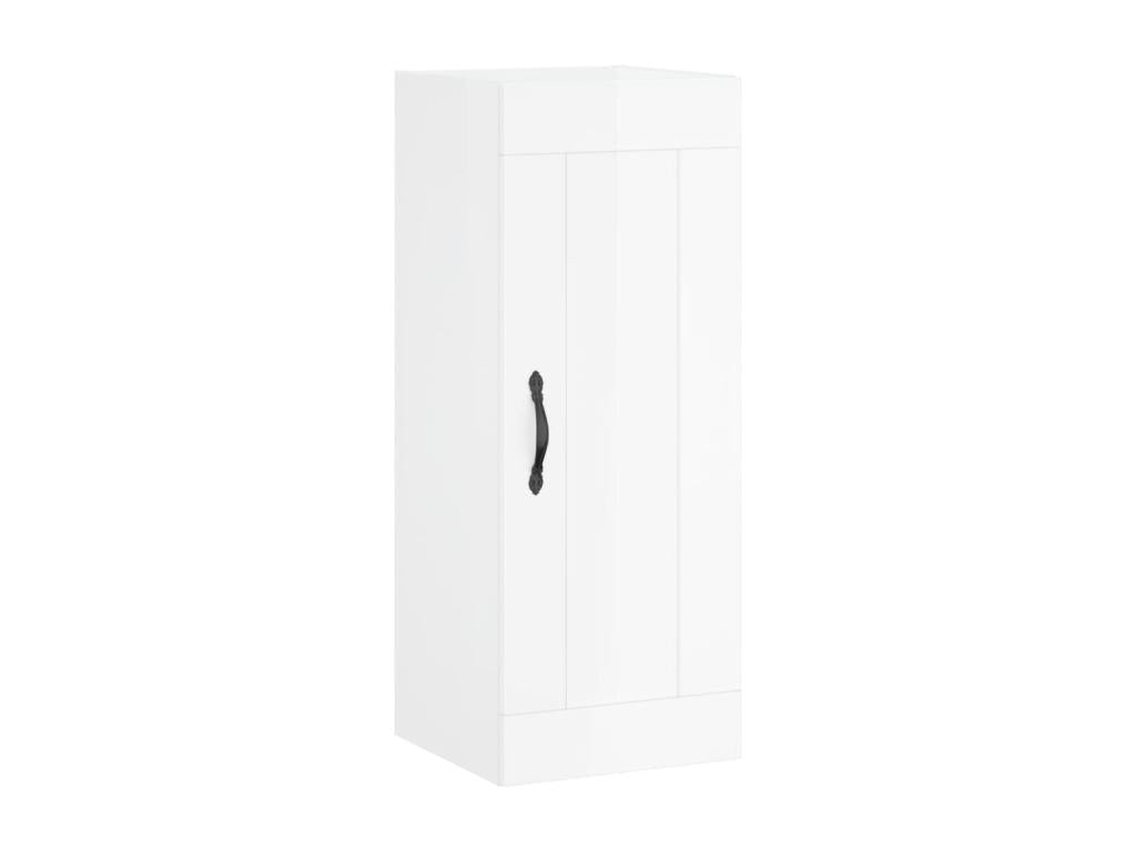 High-gloss white sideboard, 34.5x34x180 cm, engineered wood, ZGCJ25785