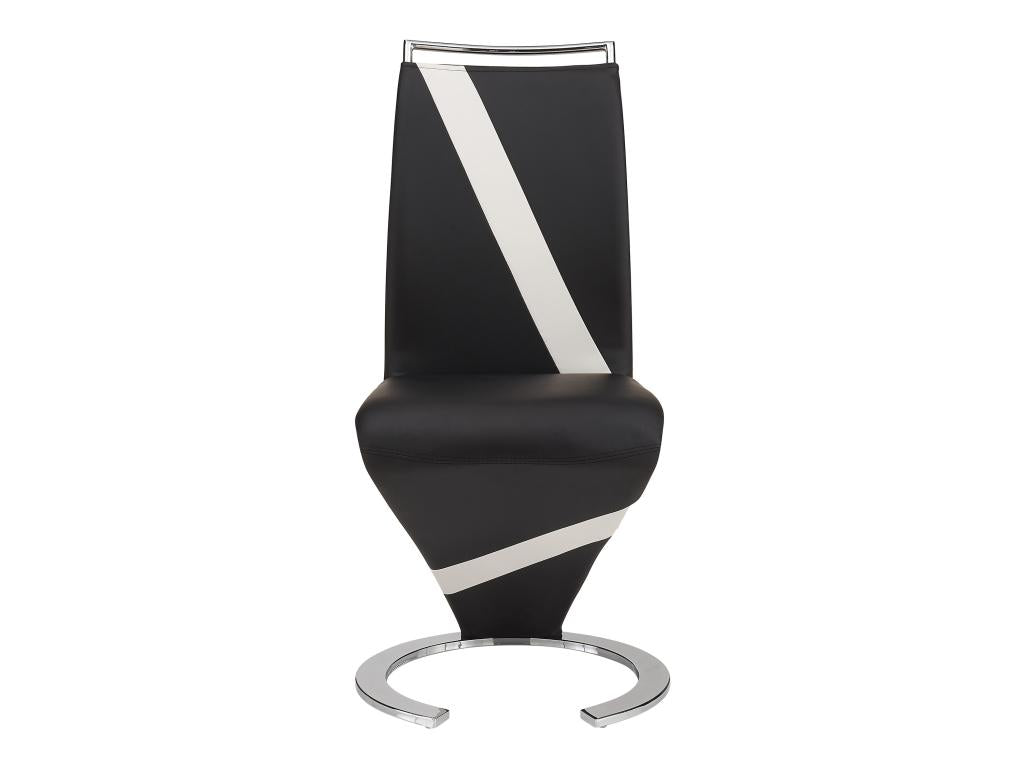 Set of 6 Domopure chairs - Black/white faux leather YIDI79061