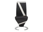 Set of 6 Domopure chairs - Black/white faux leather YIDI79061