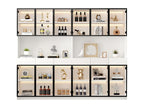 Display cabinet with 12 glass doors and 6 drawers - 240x36x200 cm - LEDs - Particleboard - White NVPV47260