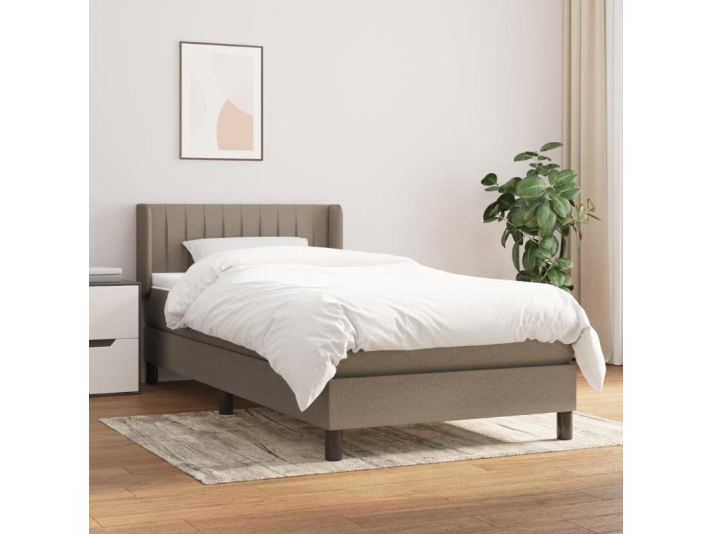 Upholstered bed base with Domopure mattress 90x200 cm Fabric PAOY58126