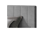 Luxury upholstered bed in Decohaute fabric - Light Grey - 180x200 - Storage compartment version DIQY68721