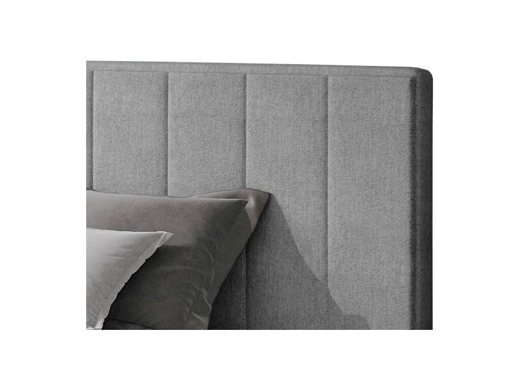 Luxury upholstered bed in Decohaute fabric - Light Grey - 180x200 - Storage compartment version DIQY68721