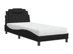 Bed with black mattress 90x200 cm faux leather HQJL01574