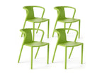 Set of 4 green plastic chairs BPIN63703