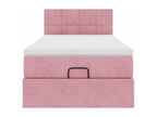 Ottoman bed frame with pink velvet mattress 100x200 cm POFS93037